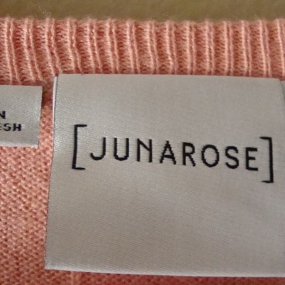 Junarose Peachy/Salmon Hi/Low Tunic Sweater 1X - Picture 3 of 5